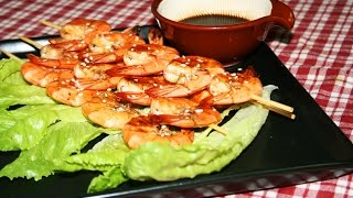 Рецепт  Жареные креветки на шпажках Shrimp [upl. by Handler]