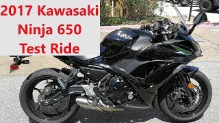 2017 Kawasaki Ninja 650 Test Ride and comparison vs Honda CBR650F [upl. by Gregorius740]