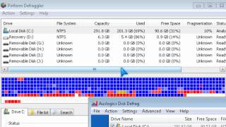 Piriform Defraggler vs Auslogic vs Windows Hard Disk Defrag [upl. by Katy]