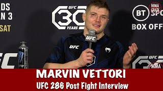 Full Marvin Vettori UFC 286 Post Fight Interview ‘I know I was the better fighter’ at UFC 286 [upl. by Nrubyar]