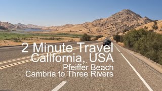 2 Minute Travel  California  Pfeiffer Beach Cambria to Three Rivers [upl. by Caitrin]