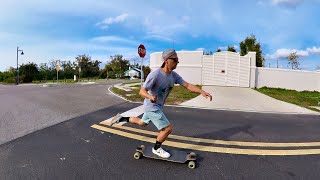 Longboard cruising Bayshore Live Oak Park Port Charlotte Harbor Florida [upl. by Winthrop]