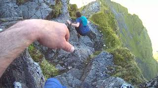 Aonach Eagach ridge Am Bodach Down climb [upl. by Myrna]