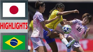 Japan vs Brazil Extended Highlights amp All Goals  PreMatch Womens Football Olympic Games 2024 [upl. by Sophronia]