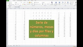 Cómo crear una serie o lista de números consecutivos en excel [upl. by Arais]