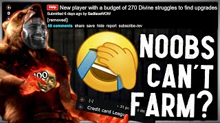 They Bullied Him for Learning to Farm  Talking with a 270 Divine First League Noob [upl. by Atirres]