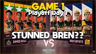 BREN ESPORTS VS BURMESE GHOULS  GAME 1  M2 Playoff Day 1  MLBB World Championship 2020  TAGALOG [upl. by Hagan339]