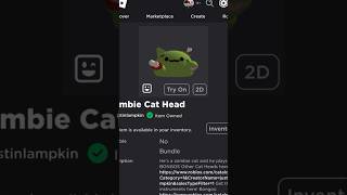 New Free Item  How to get Zombie Cat Head ROBLOX  2023  DeanOfficial YT [upl. by Leanor]