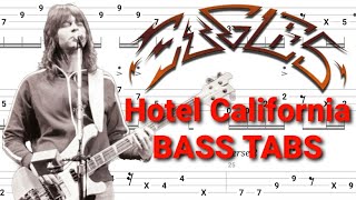 Eagles  Hotel California BASS TABS  Cover  Tutorial  Lesson [upl. by Job126]