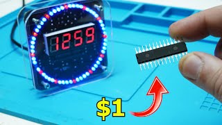 1 Chip Making DIY Futuristic LED CLOCK  JLCPCB [upl. by Ttenaj]