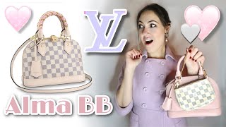 The new Louis Vuitton Alma BB in Damier Azur  Sneak Peak LV Alma Azur [upl. by Akihc]