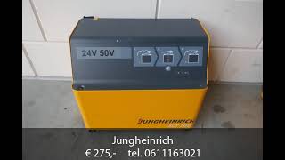 Gebruikte lader palletwagen stapelaar Jungheinrich 24volt 50Ah [upl. by Talich]