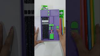 Purple multifunction jumbo pencil box with filling aesthetic stationery stationery pencilbox [upl. by Dowski]