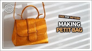 Leather Craft Making PETIT BAG  Free PDF pattern [upl. by Alyakcm817]