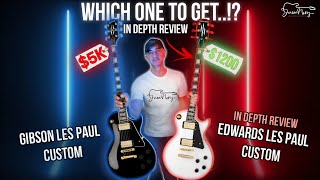 GIBSON LES PAUL CUSTOM VS EDWARDS LES PAUL CUSTOM  Which One Should You Get In Depth Review [upl. by Simson]