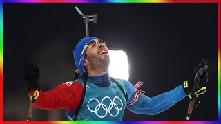 Martin Fourcade remporte lor à la mass start de biathlon et devient le Français le plus titré de l [upl. by Esalb323]