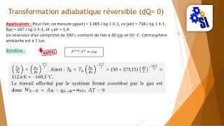 Transformation adiabatique réversible avec application [upl. by Eisyak]