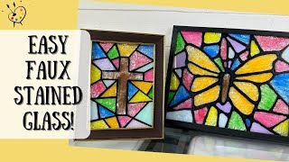 How to make EASY Faux Stained Glass  Step by Step Tutorial [upl. by Tiphani]