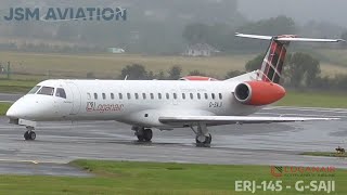 Loganair ERJ 145 Stormy Arrival into Glasgow From Stornoway  GLA Spotting  JSM Aviation [upl. by Vig]