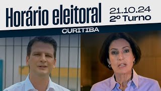 HORÁRIO ELEITORAL 2º TURNO CURITIBAPR  candidatos à Prefeitura 21102024 [upl. by Daffodil]