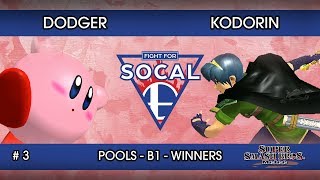 Fight For SoCal 3  Dodger Kirby VS KoDoRiN Marth  SSBM  Pools B1 Round 1 [upl. by Adnamra]