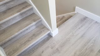 LifeProof Vinyl Flooring Stair Tread Installation from Home Depot [upl. by Araf]