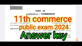 11th commerce public exam answer key 202425032024 [upl. by Tucker202]