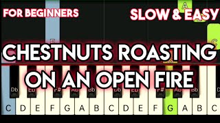 MICHAEL BUBBLE  CHESTNUTS ROASTING ON AN OPEN FIRE  SLOW amp EASY PIANO TUTORIAL [upl. by Selie90]