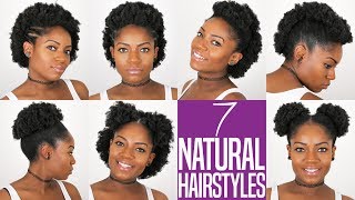 7 NATURAL HAIRSTYLES For Short to Medium Length Natural Hair 4B4C Hair [upl. by Pomeroy]