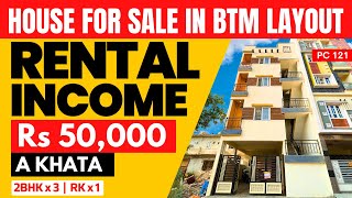 🔥HOUSE for SALE in BTM Layout BANGALORE ✅Rental Income Property in Bangalore BTM 4Units BDA A Khata💥 [upl. by Ced]