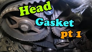 PT Cruiser Head Gasket Replacement Part 1 Removing The Timing [upl. by Gimpel]