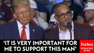 Roberto Clemente Jr Endorses Trump Onstage At Campaign Rally In Pittsburgh Pennsylvania [upl. by Steck]