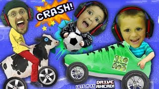 FGTEEV BOYS CRASH SMASH amp SOCCER DASH Dad vs Sons Drive Ahead iOS App Game [upl. by Einnil529]