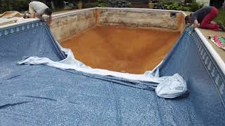 How to Install an Inground swimming pool liner DIY Replacing a vinyl liner [upl. by Estella514]