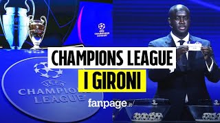 Sorteggi Champions League 202223 i gironi di Juve Inter Milan e Napoli [upl. by Lombard]