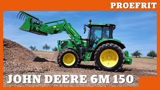 Proefrit met de Nieuwe John Deere 6M 150  Traploze transmissie en instelbare vooras [upl. by Axe]