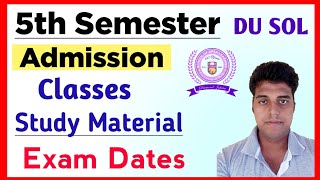 SOL Fifth Semester Admission Classes Study Material Exam Date Sol 5th Semester Exam 2023 [upl. by Ingmar]