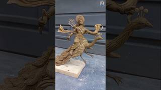 Creating a Mini Kartik Idol on a Peacock with Clay  Stunning Clay Art Kartik Thakur banana art [upl. by Hamel359]