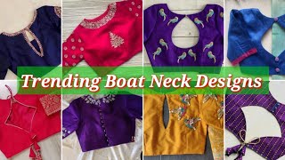 Best 50😍🥳 boat neck design  blouse designs new model  blouse design  blauj dizain [upl. by Nitfa329]