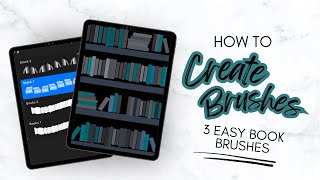 Create 3 Custom Book Brushes in Procreate  Easy Bookshelf Painting Tutorial [upl. by Lazos567]