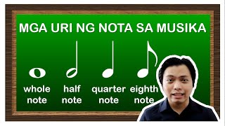 Pagkilala sa mga Uri ng Nota sa Musika │ Types of Musical Notes in Filipino  MUSIC 4 5 6 [upl. by Selbbep]