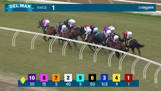 Cheekiest wins race 1 at Del Mar 112924 [upl. by Onimixam]