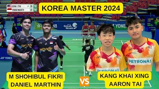 M SHOHIBUL FIKRIDANIEL MARTHIN INA VS KANG KHAI XING AARON TAI MAS  KOREA MASTER 2024 [upl. by Even409]