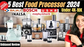 5 Best Food Processor in India 2024  Bajaj  Usha  Morphy Richards  Bosch  Inalsa Food Processor [upl. by Bever]