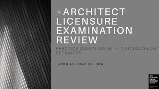 ARCHITECTS LICENSURE EXAMINATION REVIEW PRACTICE QUESTIONS ON ESTIMATES [upl. by Enelia]