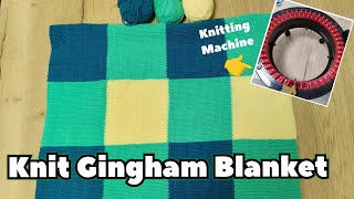 Easy Knit Blanket  Gingham Design Tutorial AddiSentro Knitting Machine [upl. by Uis724]