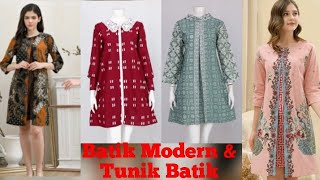 13 MODEL BAJU BATIKTUNIK BATIK WANITA [upl. by Korenblat482]