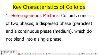 Colloidal ChemistryCHEM201 [upl. by Adnamra]