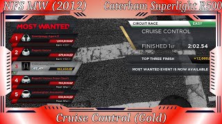 NFS MW 2012  Caterham Superlight R500 Cruise Control  Circuit Race Gold [upl. by Leonora]