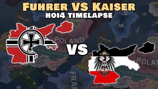 Fuhrer Vs Kaiser in WW2  HOI4 Double Timelapse [upl. by Nnahgiel687]